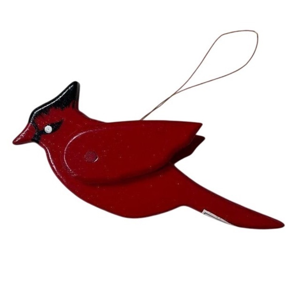 vtg Midwest‎ of Cannon Falls Christmas Folk Art Red Cardinal moveable 70s 80s